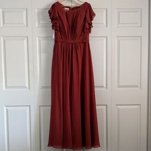 NWT Azazie Daphne Dress - Terracotta W 14